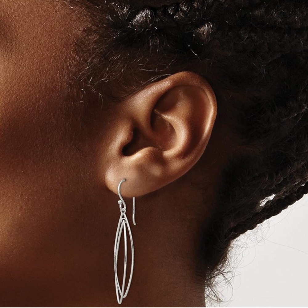 🌸3/$25 Simply Vera Wang Sterling Silver Polished Double Marquee Dangle Earrings